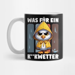 Lustige Möwe mit Regencape und witziger Spruch Mug